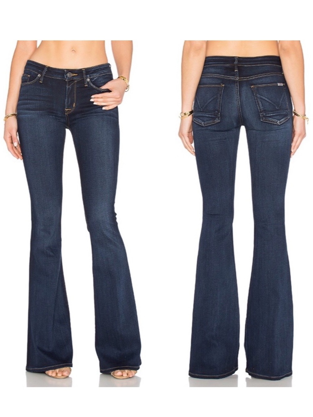 Revolve Hudson Mia 5 Pocket Mid Rise Flare Jeans - Picture 11 of 11
